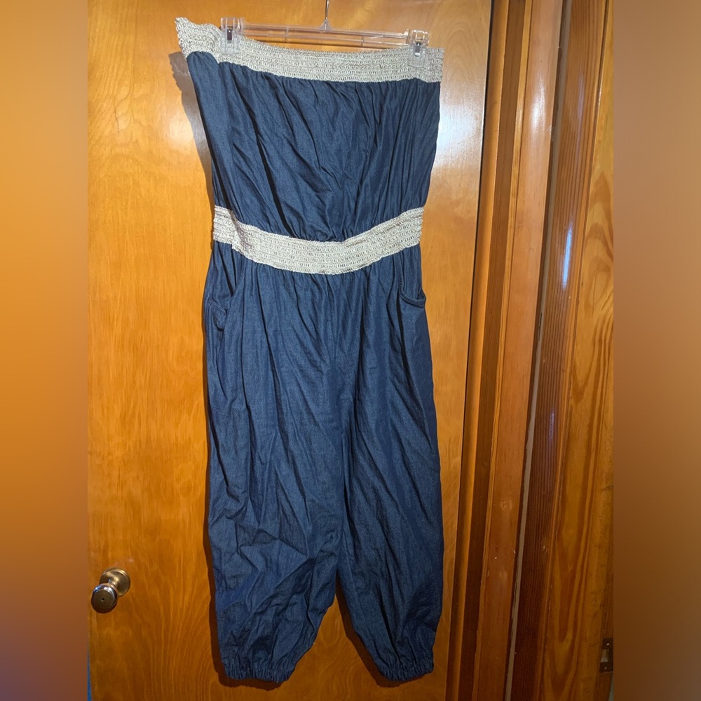 Plus size Blue Caren sport denim Romper Size 2X. Worn once. $25